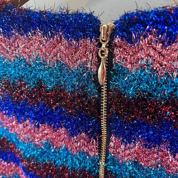 NEW Elliatt Lorelai Dress Striped Metallic BodyCon Dress Zip Up Women's Size Sma - Picture 9 of 10